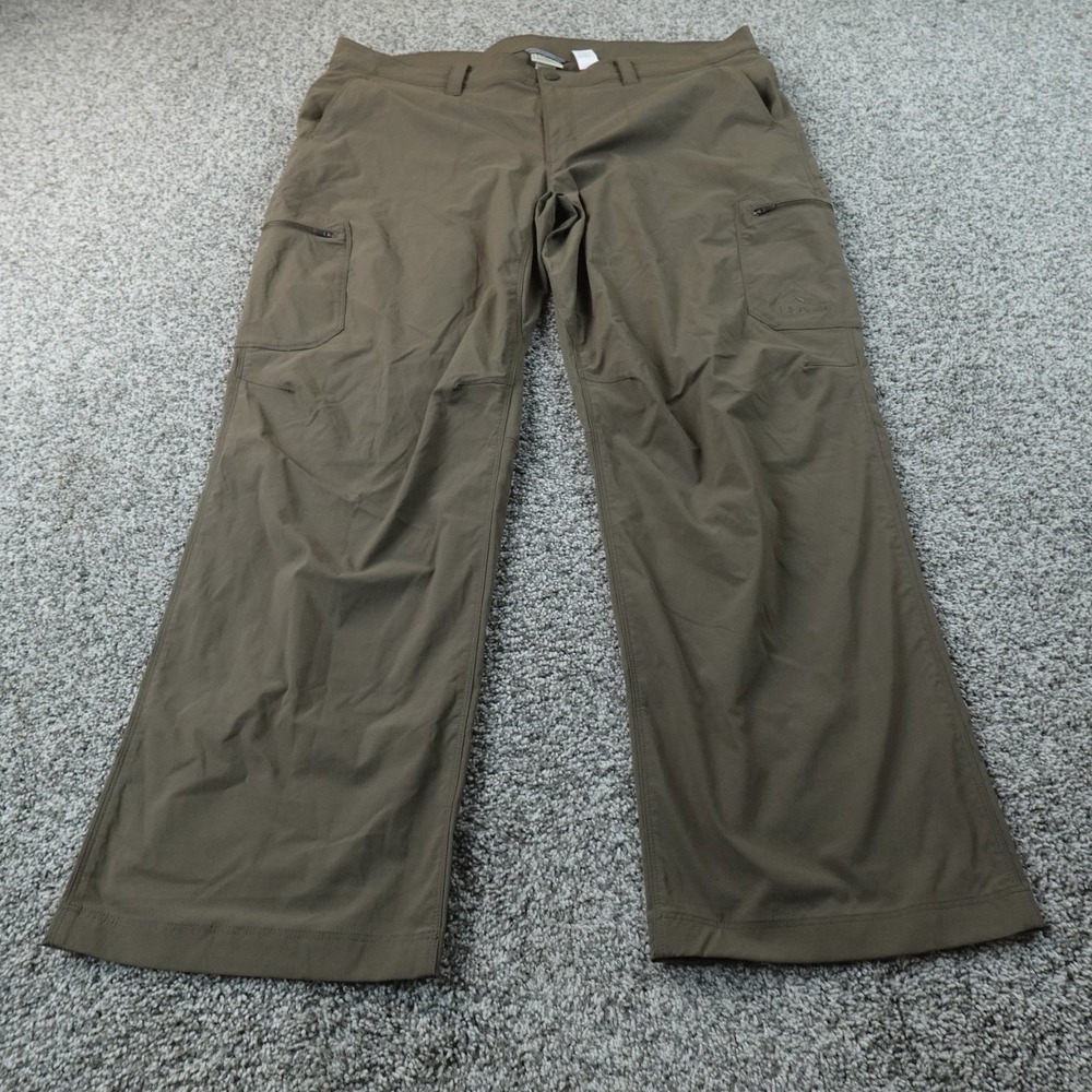 LL Bean Pants Mens 44X30 Brown Water Resistant Cresta Cargo Hiking Outdoor Trail